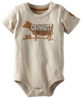 Carhartt Baby Boys Infant Short Sleeve Bodyshirt, Plaza Taupe, 18 Months Infant And Toddler T Shirts Clothing