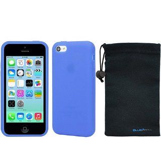 BIRUGEAR Red Flexiable Silicone Gel Skin Case + Storage Pouch / Sack for Apple iPhone 5C: Cell Phones & Accessories