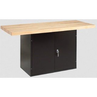 Diversified Woodcrafts WBD2BL 2V Black 2 Station Workbench with 2 Vises, Maple Top, 64" Width x 33 1/4" Height x 28" Depth: Science Lab Benches: Industrial & Scientific