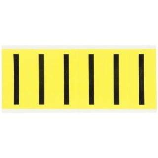 Brady 3450 I 3 1/2" Height, 1 1/2" Width, B 498 Repositionable Coated Vinyl Cloth, Black On Yellow Color 34 Series Indoor Letter Label, Legend "I" (6 Lables Per Card): Industrial Warning Signs: Industrial & Scientific