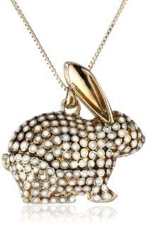 Lucky Brand Rabbit Pendant Necklace, 28": Jewelry
