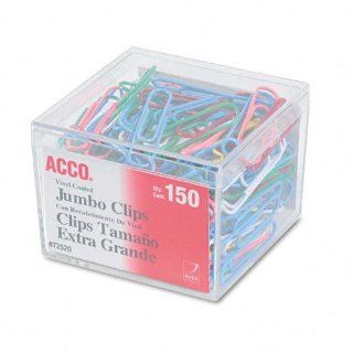 Jumbo Paper Clip, Vinyl Coated Wire, Assorted Colors, 1 3/4", 150/Box ACC72520 : Office Products