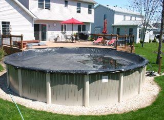 24' Round Economy Above Ground Swimming Pool Winter Cover 8 Year Warranty : Patio, Lawn & Garden