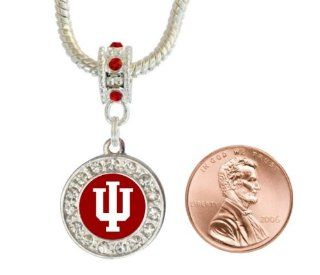 Indiana University Charm with Connector Will Fit Pandora, Troll, Biagi and More. Can Also Be Worn As a Pendant. : Sports Fan Necklaces : Sports & Outdoors