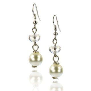 Wedding Bridal Cream Pearl Crystal Earrings Fashion Jewelry: Drop Earrings: Jewelry
