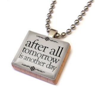 Tomorrow Is Another Day Scrabble Tile Necklace: Home Studio Scrabble Jewelry: Jewelry