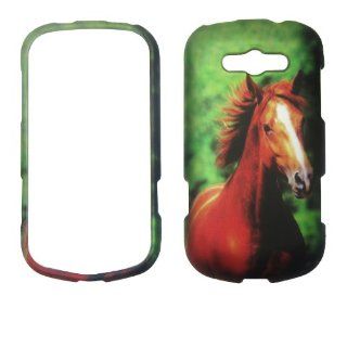 Brown Horse On Green Samsung Galaxy Reverb M950 Virgin Mobile Case Cover Hard Phone Case Snap on Cover Rubberized Touch Faceplates: Cell Phones & Accessories