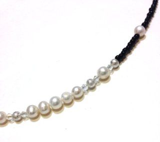 Wigespedia Real Pearl Lanyard with Magnetic breakaway ! Gift for Registered Nurse, Teachers, Graduate, Anyone Who Wears Id or Casual Wear (Black Beaded with Pearl) : Badge Holders : Office Products