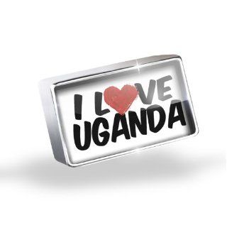 Floating Charm I Love Uganda Fits Glass Lockets, Neonblond: Bead Charms: Jewelry