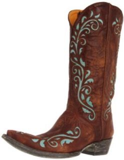 Old Gringo Women's Estere Western Boot, Brass/Aqua, 5 B US: Shoes