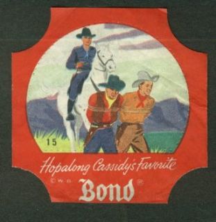 Hopalong Cassidy Bond Bread wrapper end seal #15 ca 1950: Entertainment Collectibles