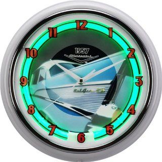 Chevy 57 Neon Wall Clock, Mustang & Ford Neon Clocks Also Available!: Kitchen & Dining