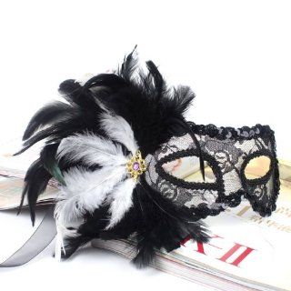 Nobility of the Middle Ages! Anta also Venetian mask black and white Halloween / school festival / party / masquerade black skeleton from today (japan import): Toys & Games