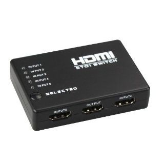 Etree 2013 Newest 5 Port Smart HDMI Switch with Auto Switch Among 5 Input Sources, IR Remote and AC Adapter Black: Computers & Accessories