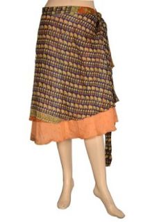 IndianSarong Wrap Around Skirt Dress Open Waist: Clothing