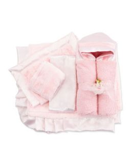 Swiss Dot & Stripe Security Blanket, Pink   Swankie Blankie