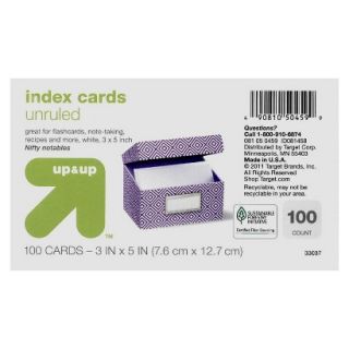 up & up   100ct Un Ruled Index Cards 3X5   White
