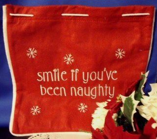 Set of 2 Felt Christmas Gift Bags Red Smile If You've Been Naughty : Other Products : Everything Else