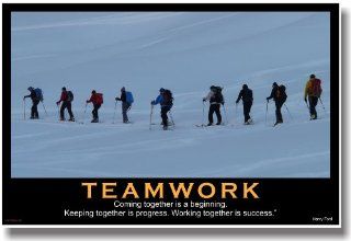 Teamwork   (Ski Team) Coming Together Is a Beginning. Keeping Together Is Progress. Working Together Is Success.   Henry Ford   Motivational Poster : Prints : Everything Else