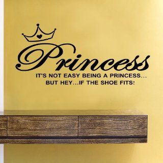 It's not easy being a princessbut hey If the shoe fits! Vinyl Wall Decals Quotes Sayings Words Art Decor Lettering Vinyl Wall Art Inspirational Uplifting : Nursery Wall Decor : Baby
