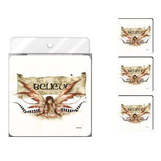 Tree Free Greetings NC37539 Amy Brown 4 Pack Artful Coaster Set, Quirky Believe Fairy Kitchen & Dining
