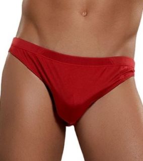 Mens Red Silk Bikini Brief Underwear   Medium: Adult Exotic Briefs Underwear: Clothing
