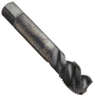 Dormer E028 Powdered Metal Spiral Flute Threading Tap, Black Oxide Finish, Round Shank With Square End, Modified Bottoming Chamfer, #8 32 Thread Size: Industrial & Scientific