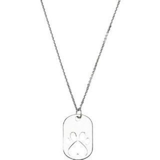 Our Cause for Paws Dog Tag Necklace in 14k White Gold: Jewelry