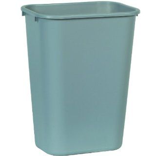 Rubbermaid Commercial FG295500GRAY LLDPE Rectangular Small Deskside Trash Can, 13 5/8 inch, Gray: Industrial & Scientific