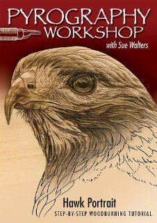 Pyrography Workshop with Sue Walters: Hawk Portrait: Step by Step Woodburning Tutorial and Beginner's Guide Containing 60 Texturing Styles and Complete Pattern Set: Sue Walters: Movies & TV