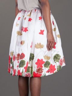 Ahau Pleated Floral Print Skirt