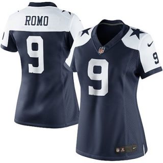Nike Tony Romo Dallas Cowboys Womens Limited Throwback Jersey   Navy Blue/White