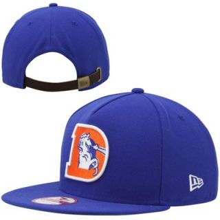 New Era Denver Broncos Leather Strapper 9FIFTY Vintage Strapback Hat   Royal Blue