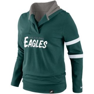 Nike Philadelphia Eagles Womens Play Action Hooded Top   Midnight Green