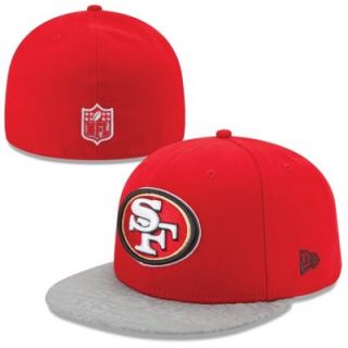 Mens New Era Scarlet San Francisco 49ers 2014 NFL Draft 59FIFTY Reflective Fitted Hat