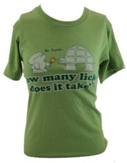 Tootsie Roll Pop Mens T Shirt   "Mr. Turtle, How Many Licks Does it Take?" Distressed Image on Brown (X Small) Clothing