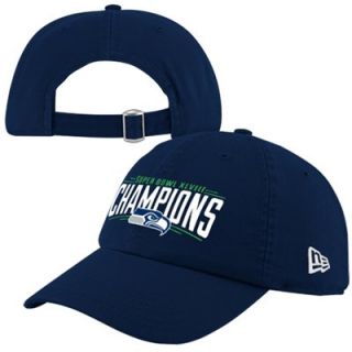 New Era Seattle Seahawks Super Bowl XLVIII Champions 9TWENTY Adjustable Hat   College Navy