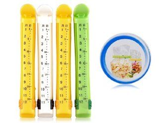 4PCS Food Storage Bag Sealing Clips with Date Display (Small): Kitchen & Dining