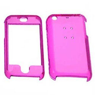 Hard Plastic Snap on Cover Fits Apple iPhone Transparent Hot Pink AT&T (does NOT fit Apple iPhone 3G/3GS or iPhone 4/4S or iPhone 5/5S/5C): Cell Phones & Accessories