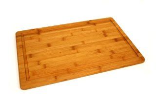 Solid Green Aruba Extra Large Bamboo Carving Board with Groove: Kitchen & Dining