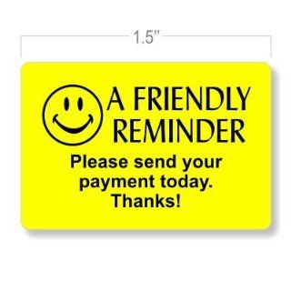 Payment Due Collection Stickers / Friendly Reminder   Please send your payment today. Thanks. / 1.5 x 1 in. / 250 Count / Flat Printed / 5 Color Choices : Labels : Office Products