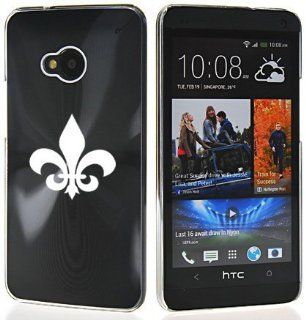 Black HTC One M7 Sprint AT&T T Mobile Aluminum Plated Hard Back Case Cover 7M138 Fleur De Lis: Cell Phones & Accessories