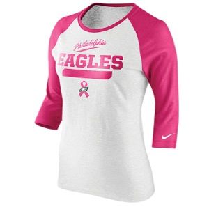 Nike NFL BCA Crucial Catch Raglan   Womens   Football   Clothing   Minnesota Vikings   White/Vivid Pink