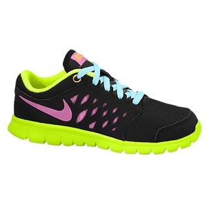 Nike Flex Run 2013   Girls Preschool   Running   Shoes   Black/Glacier Ice/Volt/Red Violet