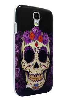 FunFunCom   Tattoo Skull on Black Background, Snap on Hard Phone Case / Back Cover, for Samsung Galaxy S4 / S IV / i9500, with Superior Quality Screen Protector Cell Phones & Accessories