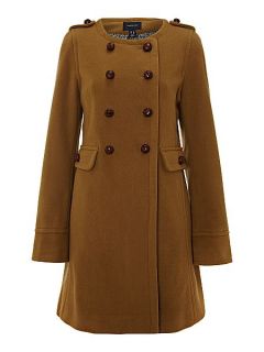 Lands End Women`s regular luxe wool collarless coat Light Brown