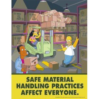 Simpsons Material Handling Safety Poster   Safe Material Handling Practices Affect Everyone: Industrial Warning Signs: Industrial & Scientific