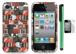 Spy Eye Everywhere Premium Design Protector Hard Cover Case Compatible for Apple Iphone 4 / 4S (AT&T, VERIZON, SPRINT) + Screen Protector Film + Combination 1 of New Metal Stylus Touch Screen Pen (4" Height, Random Color  Black, Silver, Hot Pink, 