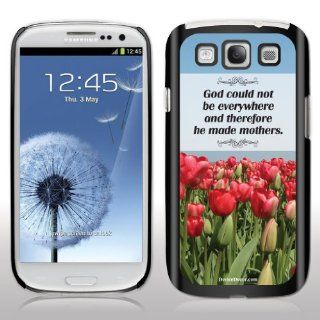 Samsung Galaxy S3 Case   Mother's Day Gift   "God could not be everywhere"   Black Protective Hard Case Cell Phones & Accessories