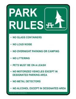 Park Rules Sign NHE 17267 Parks / Camping : Business And Store Signs : Office Products